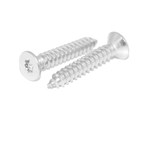 Tapping Screws 5.5 x 100 Stainless Steel A2 Pack of 6 Countersunk Tapping Screws with Hexalobular Hexalobular TX25, ISO 14586 - Image 2