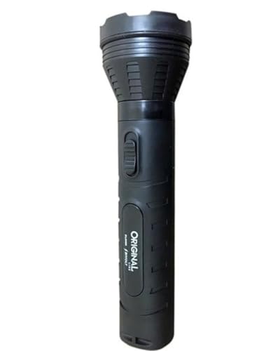 Lanterna LED Recarregável Camping, 3W Bivolt, Preta, Luz Branca 2 Estágios, Alcance 100m, para Camping e Emergências