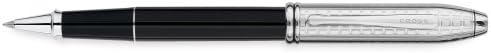 Cross Townsend, Tango Black Lacquer and Engraved Rhodium Plated, Selectip Rolling Ball Pen (AT0045-7)