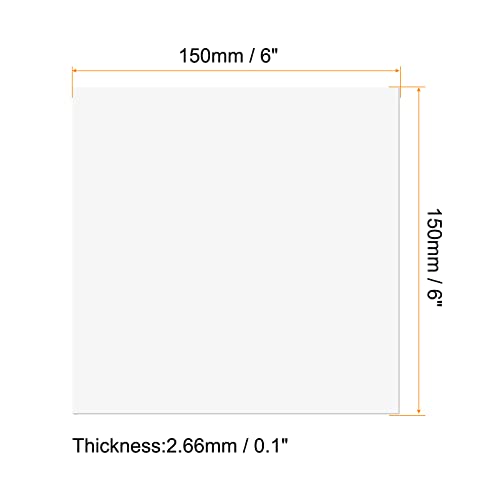 Image of MECCANIXITY PMMA Acrylic Sheets Colored Non Transparent 6 x 6 Inch White for Glass, DIY, Painting, Art Craft