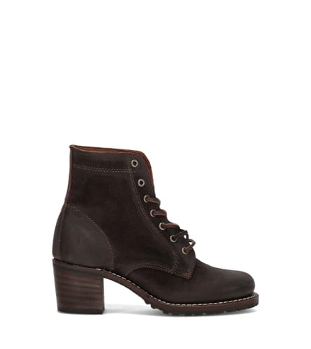 Frye Sabrina 6G Lace Up Women's Ankle & Bootie Boots - Premium Leather, Stylish and Comfortable Footwear for Every Occasion, Dark Brown - 10