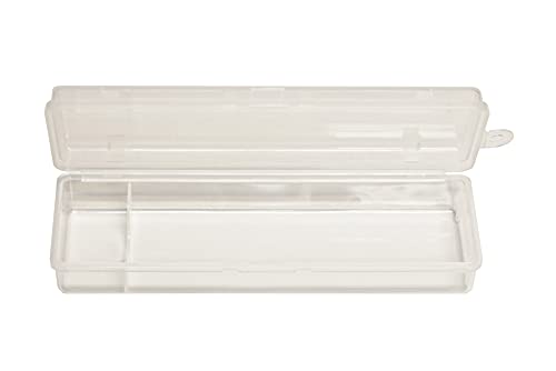 Image of Creative Hobbies Clear Polypropylene Mini Storage Box with Hinged Lid & Snap Closure - For Pencils, Pens, Drill Bits, Office Supplies, Organization, Tool Box and More! (1)