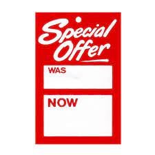 500 X Medium SpecialOffer was/Now, Cards Tagging Gun Hanger Swing Tickets โ Size :- Medium - 9.5cm (L) x 5.5cm (W)