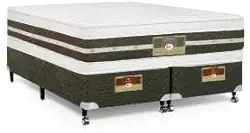Cama Box + Colchão Castor King Silver Star Air Double Face Tecnopedic 193x203x61cm