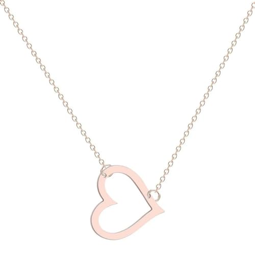 Tiny Love Heart Wisiorek Naszyjnik dla Dzieci Delikatny Urok Otwartego Serca Kobiety Dziewczyny Geometryczna Biżuteria Party Urodziny