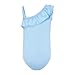 Girls Solid Color Swimsuit Bathing Suit for All Summer Activities Comfortable Swimsuit for (Light Blue, 11-12 Years)