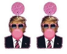 Christmas Accessories For Women Trump Christmas Ornaments Acrylic Christmas Earrings for Women Trump Earrings Funny Earrings Santa Earrings Holiday Drop Earrings (colour 2)
