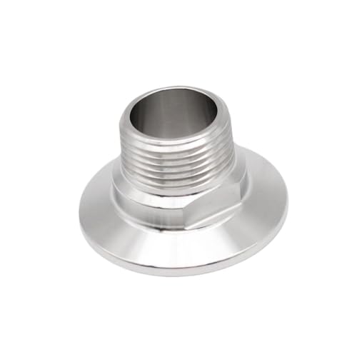 Conector sanitario recto NPT de acero inoxidable con triple abrazadera para tuberías 2