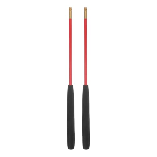 Genérico Palos de Diábolo Chinos Antideslizantes 1 Par de 44.5 Cm Mango Ergonómico de Fibra de Vidrio Sólido y Cabezal de Cobre, Diseño Orificio para Cuerda, para Malabarismo y Fitness