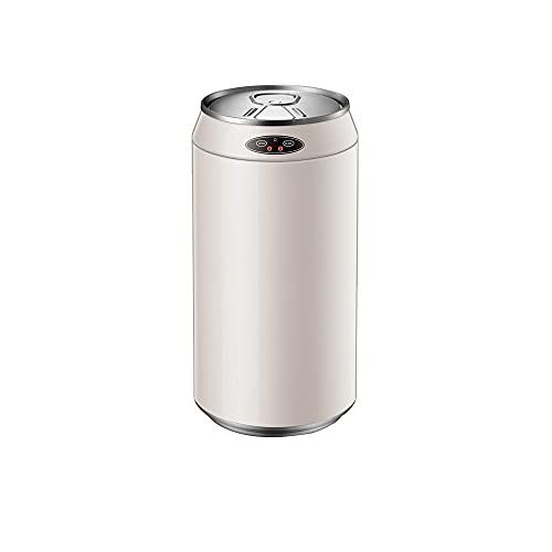 XUSHI Les poubelles peuvent canettes à induction intelligente Poubelle de charge avec couvercle Automatique Automatic Capacité Salon en acier inoxydable (Color : Milky white, Taille 12L)