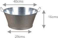 Barreño galvanizado de zinc de 14 litros multiusos tradicional 2