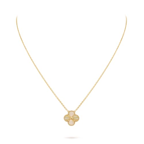 18K Gold Plated Four Leaf Clover Necklace for Women Lucky Clover Pendant Dainty Gold Necklace Elegant Jewelry Gift for Any Occasion2