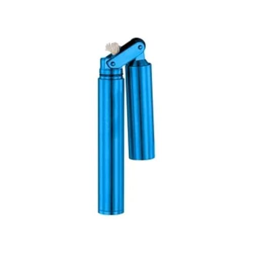 Image of Smoke King Lighter Retro Blue Stick Lighter, Refillable Brass Windproof Pocket Lighter with Open Flame, Classic Gift for Men (Fuel Not Included)
