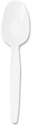 Wholesale CASE of 25 - Dixie Foods Heavyweight Styrene Utensils-Heavyweight Spoons, 6" L, 100/BX, White