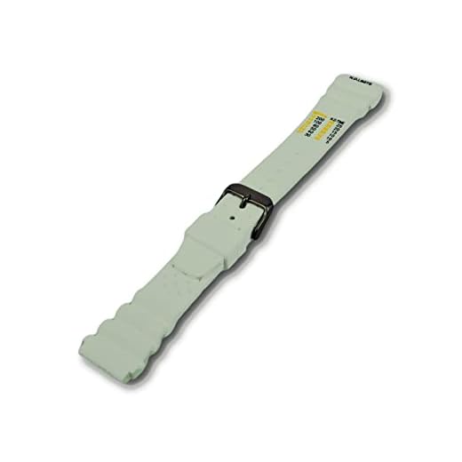 Uhren Pevak® Kautschuk Uhrenarmband Weiß 24mm mit Edelstahl Schließe - Passend für Citizen, Seiko, Casio, Michael Kors, Fossil - Wasserfest ideal für Sport- & Taucheruhren