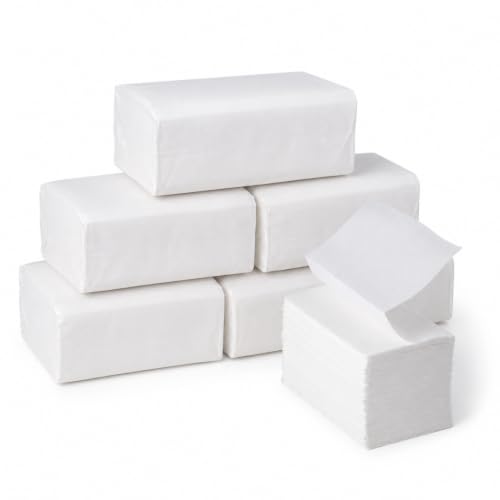 Toallas desechables de 2 capas dobladas en V para dispensador de 19 x 21 cm – Toallas desechables de papel, paquete de 5 paquetes de 200 unidades (total 1000 toallas)