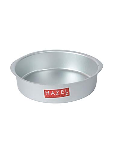 Image of HAZEL Aluminium Round Cake Mould Medium | Non Stick Baking Tin Pan | Microwave OTG Oven Tray | Cake Making Tools Kitchen
