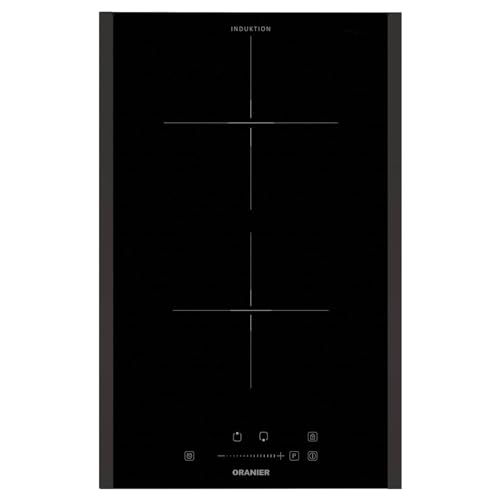 Oranier Domino Induktionskochfeld 30 cm autark KFI330 - Slider Bedienung & 2 Kochzonen - schmales Kochfeld inklusive schwarze Seitenleisten