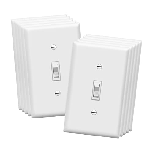 ENERLITES Toggle Light Wall Plate Bundle, Single Pole Electrical Switch, 15A 120-277V, Grounding...