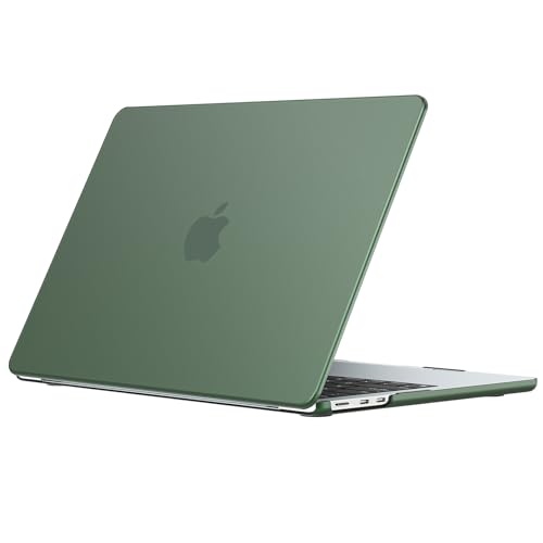 Image of EooCoo Case Compatible for New Apple MacBook Air 13 inch M5 2026 2025 2024 2022 M4 M3 M2, A3449 A3240 A3113 A2681, Mac Air 13.6 inch Laptop Protective Plastic Hard Shell Cover, Matte Midnight Green