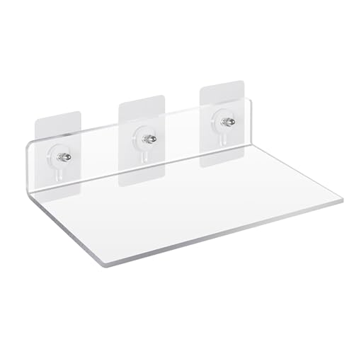 CXGBQSJ Estantes de Pared Transparentes de Acrílico, Repisa Minimalista para Baño, Libros, Figuras y Organización del Salón,A,20x20cm