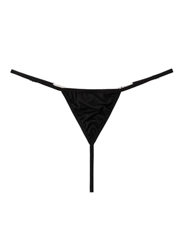 Image of RoseSeek Women's Sparkling Butterfly Chain Underwear Low Rise Cheeky G String Panty