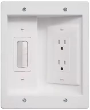 Premium in Wall Cable Management Kit TV Wire Hider Recessed Outlet Box Mount Cord Concealer Cover Plate Power System for Home Theater Setup