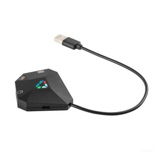 SiSinkal Adaptador de teclado y mouse, convertidor para PS3/PS4 para consola de juegos Switch, con puerto tipo C, botón de reinicio de mapeo de teclas personalizadas, color negro