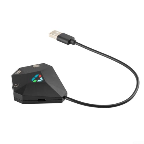 SiSinkal Tastatur-Maus-Adapter, Controller-Konverter, für PS3/PS4 für Switch-Spielekonsole, mit Typ-C-Anschluss, benutzerdefinierte Tastenzuordnung, Reset-Taste, Schwarz