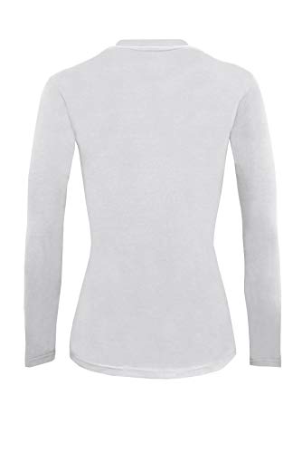 Natural Uniforms Women's Under Scrub Tee Crew Neck Long Sleeve T-Shirt (White, Large)