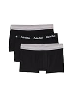 Calvin Klein Men's Cotton Stretch Low Rise Trunk 3PK Underpants, Black Bodies W/Black/Hemisphere Blue/ASH WBS,Medium
