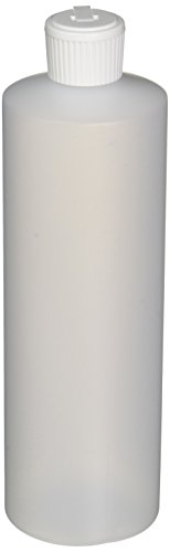 Qorpak PLC-03425 HDPE Cylinder Dispensing Bottle with 24-410 White PP Unlined Flip Top Cap, 480 mL, Natural (Pack of 24)