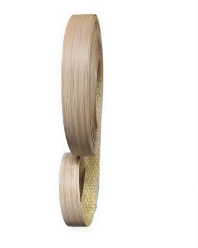Image of HGKJHFmelamine Edging Tape. pre Coated with hot melt Adhesive Flexible Veneer Edge Edging, Used for Cabinet and Furniture Maintenance (No27-Light red Oak Color, 1.81cm*6m)