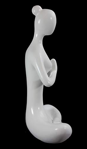 Estatua de Yoga en Pose de Oración Blanca 20 cm miniatura 4