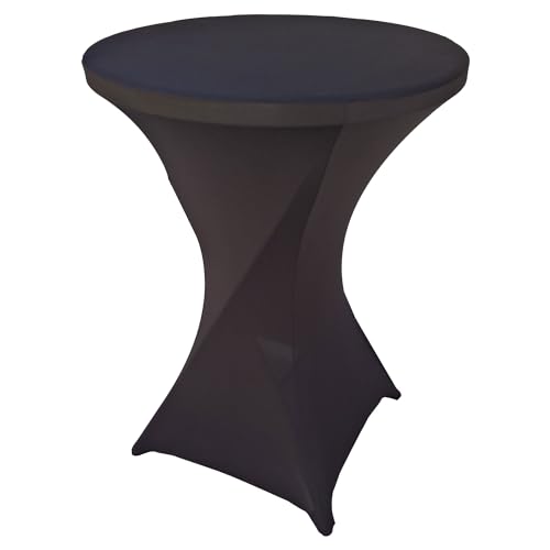 Goldstream Point Black 32 Inch Round x 43 Inch Tall Spandex Cocktail Tablecloth Folding Cover Stretch