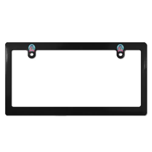 ゴロピカドン ナンバープレート フレーム ナンバーフレーム 普通車 軽自動車適用 装飾ボーダー タグ装飾 耐久性 カーアクセサリー 錆びにくい おしゃれ ?り物