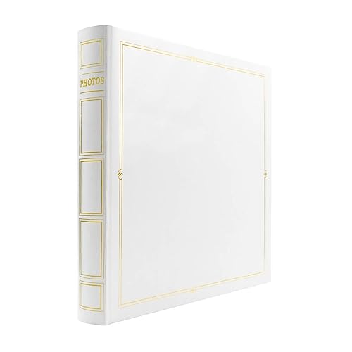 Album Photo Traditionnel Cordoue blanc 400 Photos 10x15 cm Rouge foncé, Compatible 11,5x15 cm 100 pages Taille : 29.6x30 cm - Fabriqué en France