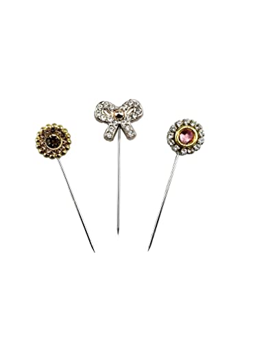Image of stone hijab pin set of 3 pcs /scarf pin /hijab pin
