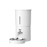 Miaosical Automatic Cat Feeder with Camera – 2K WiFi Video,Two-Way Audio,App-Controlled Scheduled Feeding,4.2L Large Capacity,Easy-Clean Design (White, 4.2L Camera Single Bowl)
