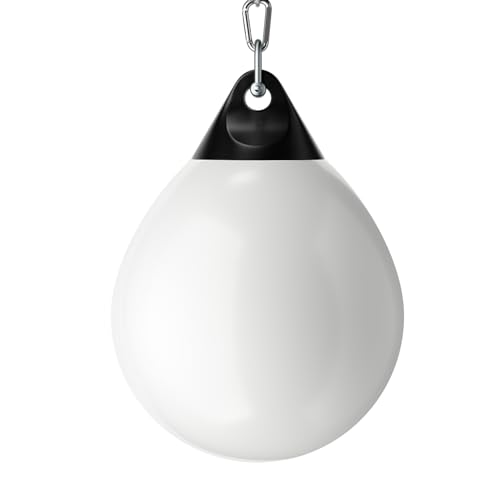 GYMAX Punching Bag Water Aqua Bag w/Water Injector & Hanging Accessories Folding Heavy Duty Boxing Bag for Home Gym Boxing Training Equipment for Adults (White 110LBS)
