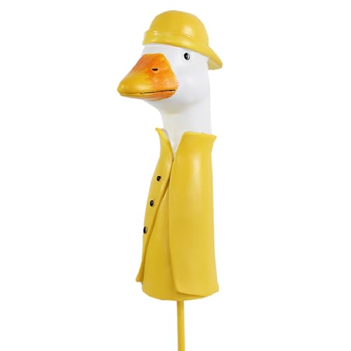 colourliving Gans Gänsekopf Gartenstecker - Gartenfigur aus...