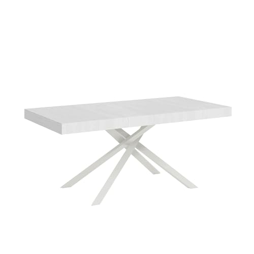 CasaArredoStudio Karida Mesa Extensible 160 (264) x 90 cm, Color Blanco, Allungabile