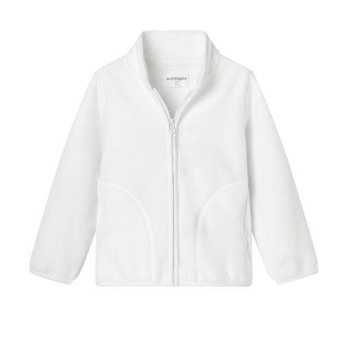 Image of Mud Kingdom Toddler Girls Polar Fleece Jacket Lightweight Outerwear White 4T