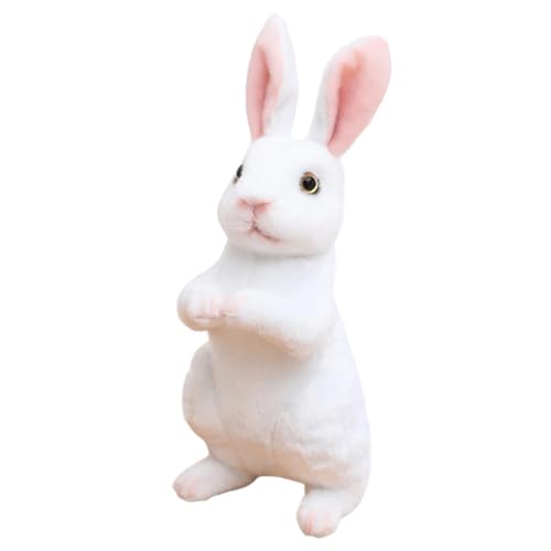 Lapin en peluche blanc réaliste et lavable pour chambre d'enfant