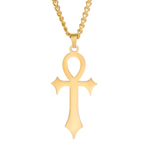 Collier amulette égyptien argent 925 pendentif crucifix chaîne serpent homme