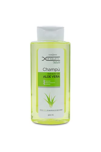 XENSIUM Nature Champú Extracto de Aloe Vera 500 ml - Champú Reparador - Máxima Hidratación - Ayuda a Recuperar la Luminosidad y el Tono Natural del Cabello Cover