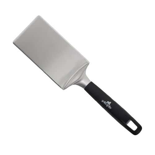 GRILLA Griddle Spatula with Beveled Edge, 4' x 7', Stainless Steel, For Smashburgers, Grilla Primate, Outdoor Grilling, and Cooking