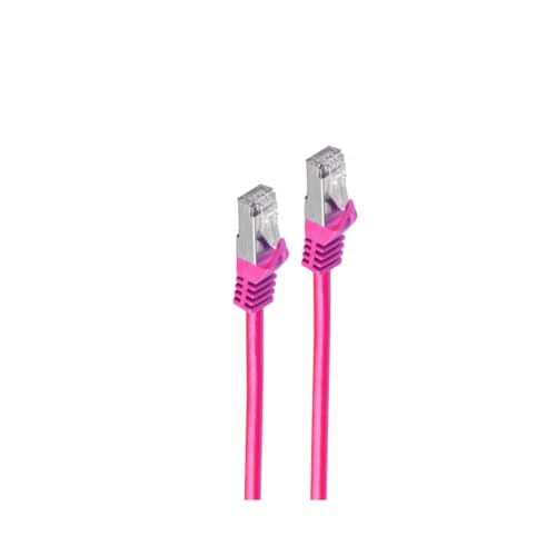 Shiverpeaks Netzwerkkabel Patchkabel Ethernet LAN Kabel CAT 7 S/FTP PIMF Halogenfrei RJ45 2m Magenta
