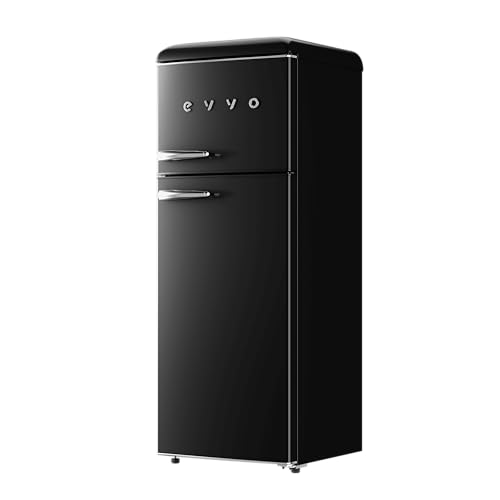 Miniatura 3 de Evvo Frigorífico 2 Puertas, Estilo Retro, Refrigerador 170 Litros, Congelador 45 Litros, Diseño Vintage, Cajón Crisper Zone, Libre De Gas Cfc, Silencioso. F45 Negro