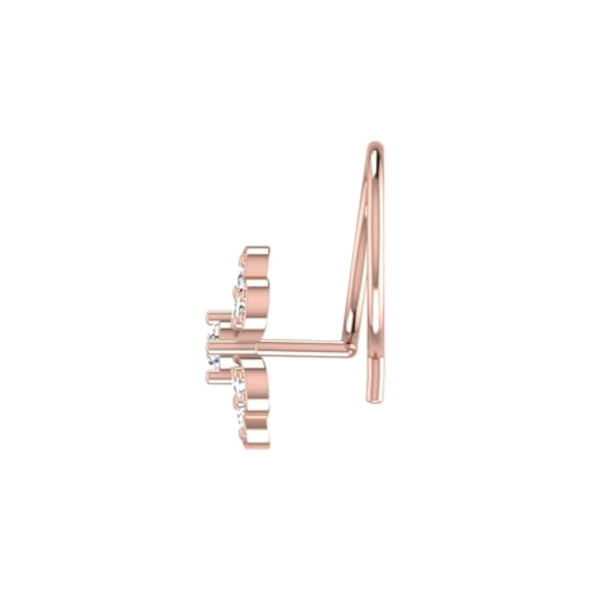 Women's 9K BIS Hallmarked Rose Gold Stud Nosering